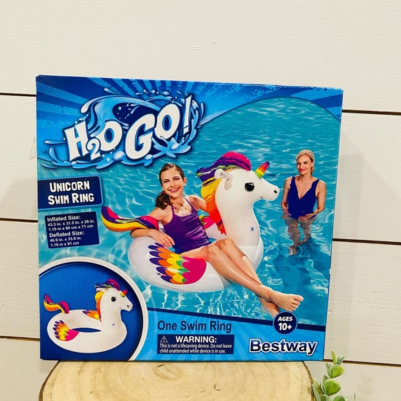 Unicorn Swim Ring Float H2O GO New! - Picture 2 of 2